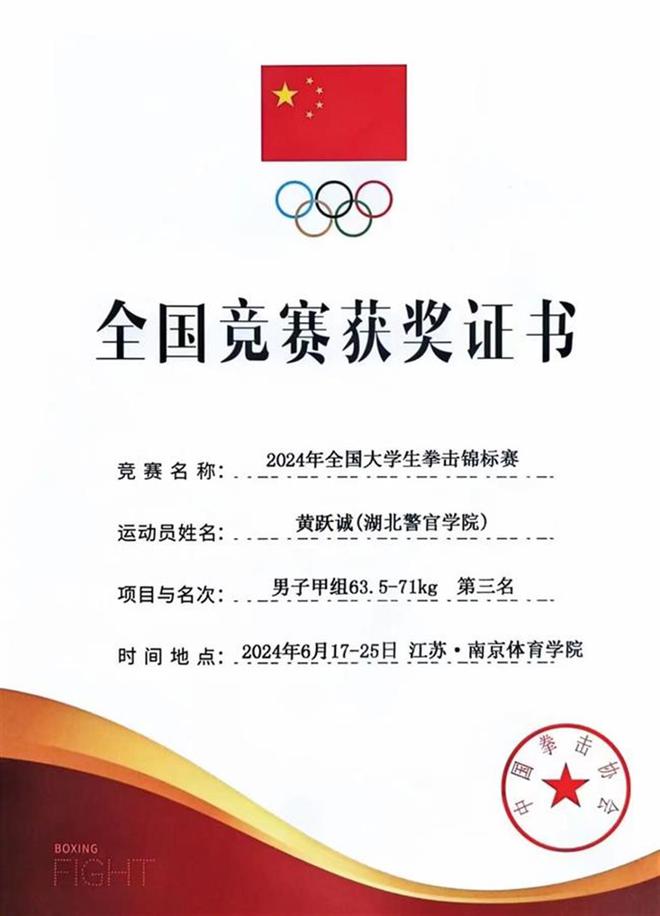湖北警官学院学生在全国大学生拳击锦标赛中获铜牌(图2)